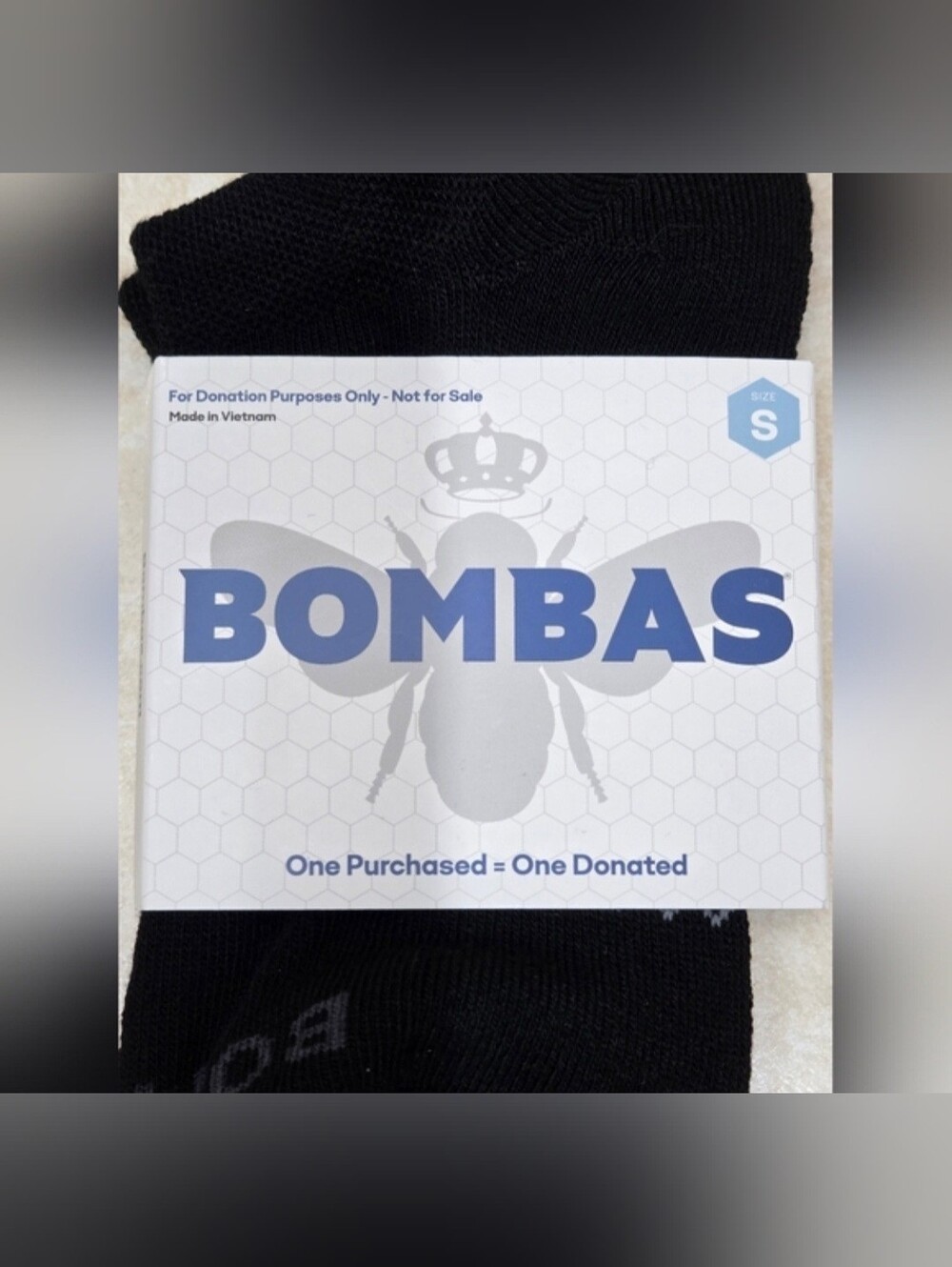 Bombas Ankle Socks Small 3 Pair Unisex Womens & Mens Honeycomb Black/Grey BNWT - Picture 6 of 10